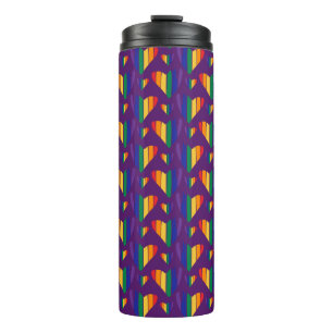 Rainbow Hearts Pattern Thermal Tumbler