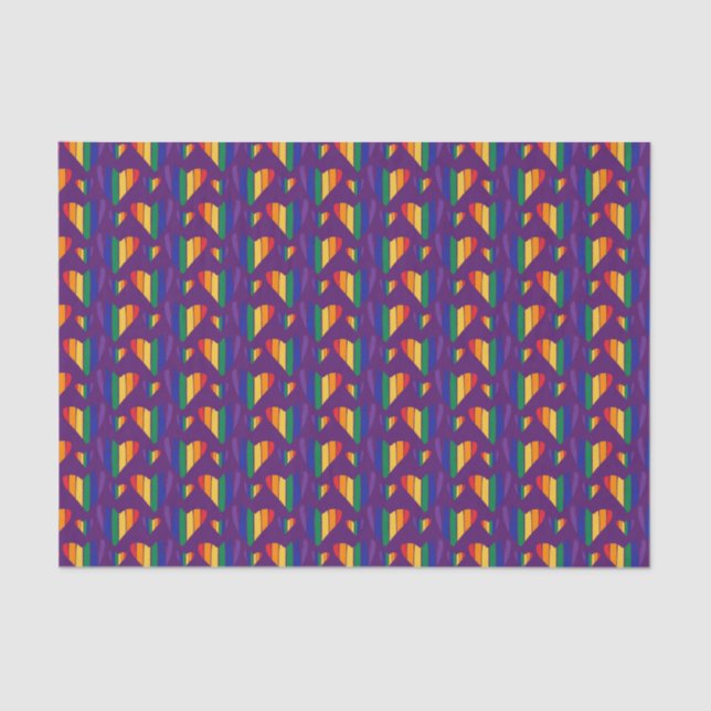 Rainbow Hearts Pattern Tissue Paper (Front)