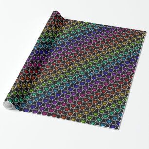 Rainbow Hearts Pattern Wrapping Paper