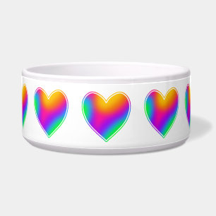 Rainbow Hearts Pet Bowl