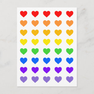 Rainbow Hearts  Postcard