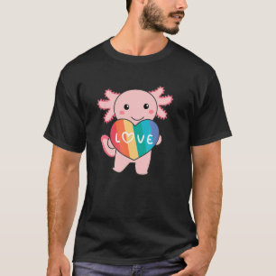 Rainbow Hearts Pride Lgbtq Cute Animals Axolotl T-Shirt