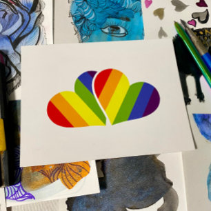 Rainbow Hearts Pride Postcard – LGBTQ+ Love & Equa