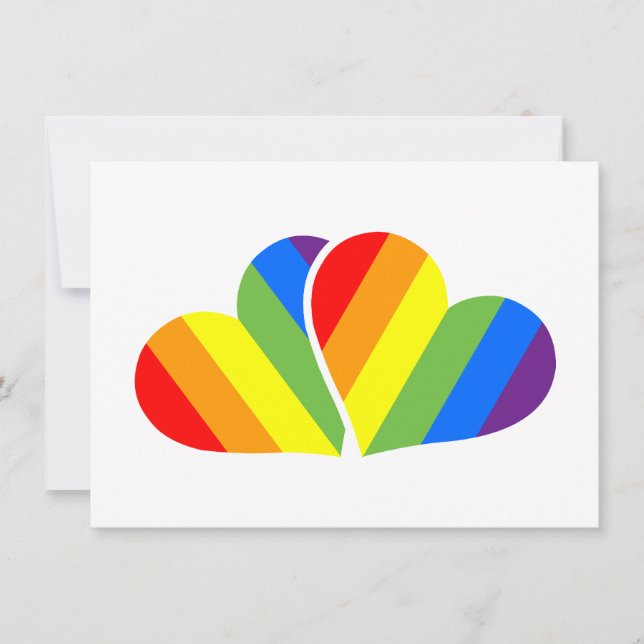 Rainbow Hearts Pride Postcard – LGBTQ+ Love, Equal (Front)