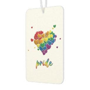Rainbow Hearts Splash Pride Car Air Freshener