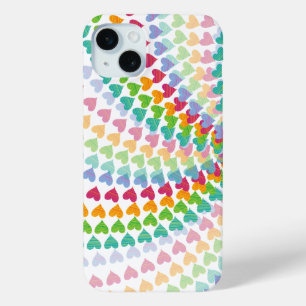 Rainbow Hearts Sprinkles Whimsical Colourful Love iPhone 15 Mini Case