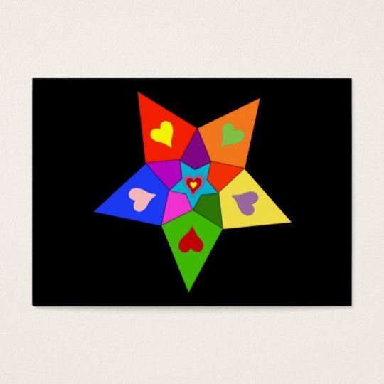 Rainbow Hearts Star Business Card