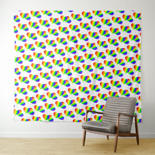 Rainbow Hearts Tapestry