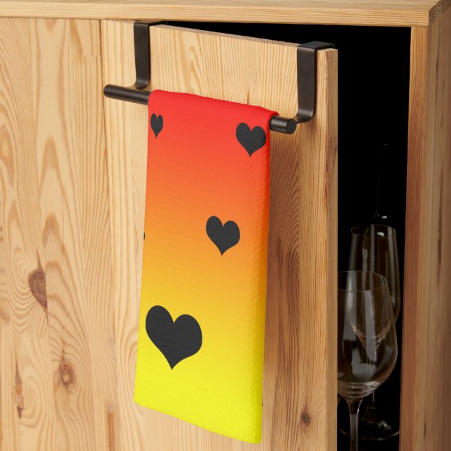 Rainbow Hearts,  Tea Towel (Thirds Fold)