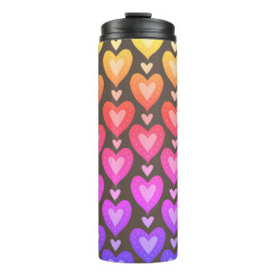 Rainbow Hearts Thermal Tumbler
