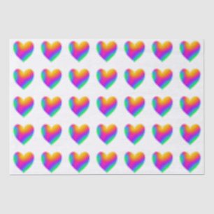 Rainbow Hearts Tissue Paper