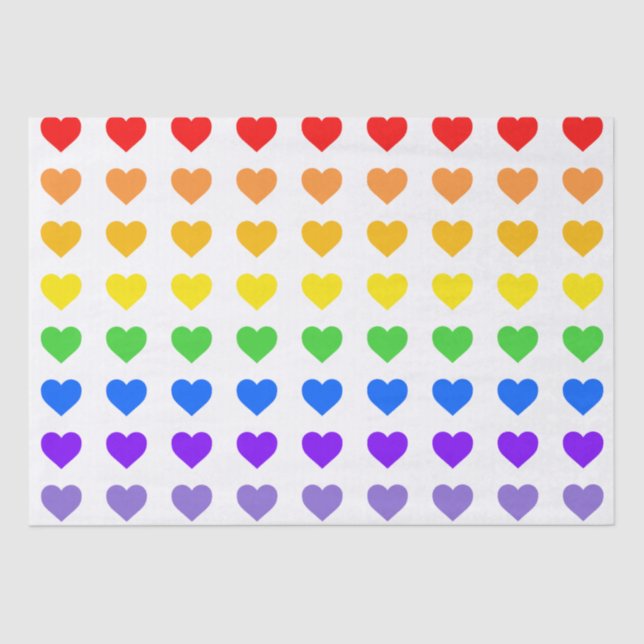 Rainbow Hearts   Tissue Paper (Front)