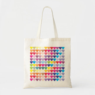 Rainbow Hearts Tote Bag