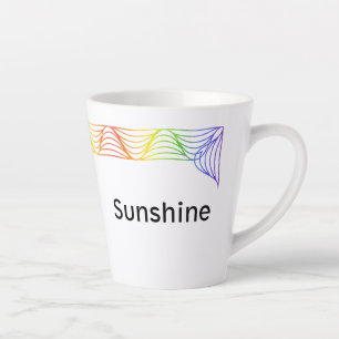 Rainbow Heat Wave Personalised Latte Mug