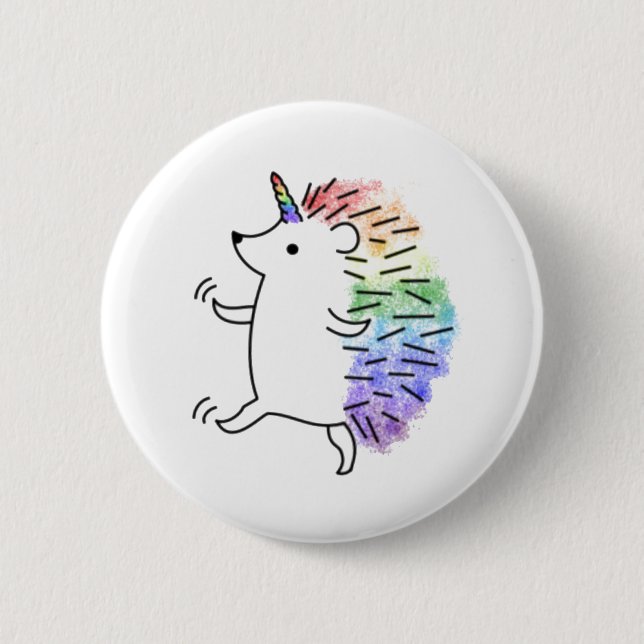 Rainbow Hedgicorn Button (Front)