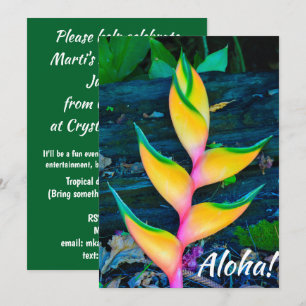 Rainbow Heliconia, Haena, Kauai, Hawaii Invitation