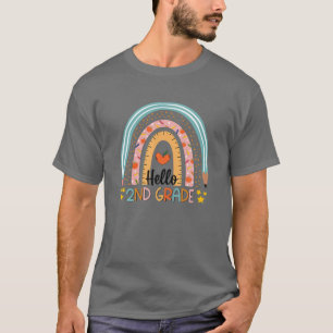 Rainbow Hello 2Nd Grade Teacher T-Shirt