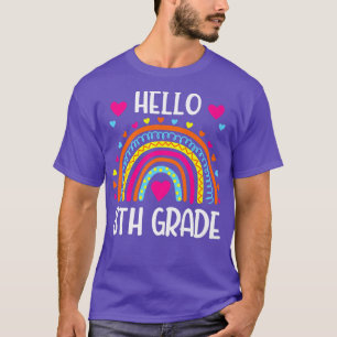 Rainbow Hello Eighth Grade Shirt 8th Grade Back To