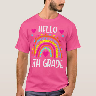 Rainbow Hello Fifth Grade Shirt 5th Grade Back To