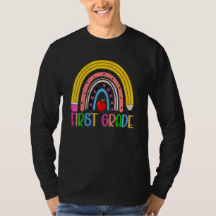 Rainbow Hello First 1st Grade Teacher First Day Of T-Shirt