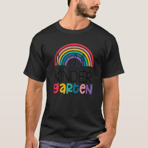 Rainbow Hello Kindergarten Back To School Teacher  T-Shirt