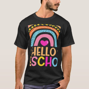 Rainbow Hello Preschool Women Teachers Girls Boys  T-Shirt