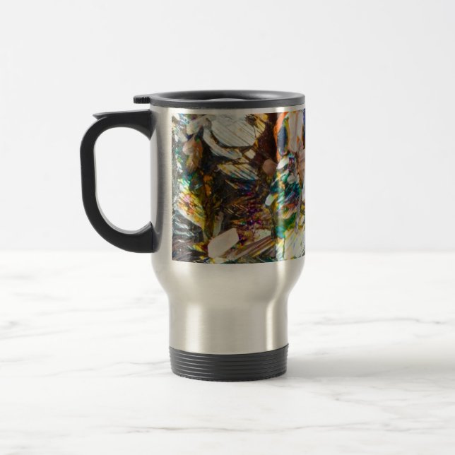 Rainbow Hematite Crystal Fantasy Gemstone  Travel Mug (Left)