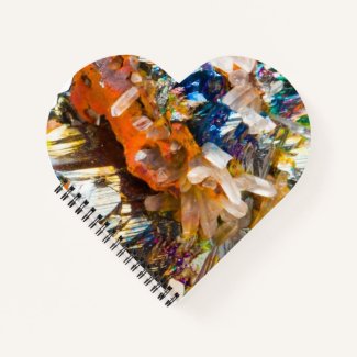 Rainbow Hematite Crystal Heart Notepad Valentines