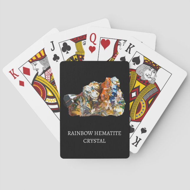 Rainbow Hematite Crystal – Mystical Gemstone Art Playing Cards (Back)