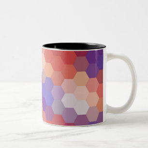Rainbow Hexagon Chevron Pattern 3 Two-Tone Coffee Mug