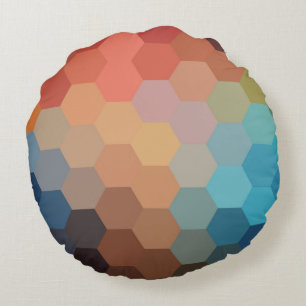 Rainbow Hexagon Chevron Pattern Throw Pillow