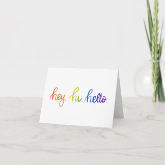 Rainbow Hey. Hi. Hello. Greeting Card