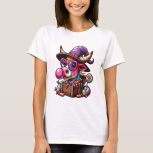 Rainbow Highland Cow Halloween T-Shirt