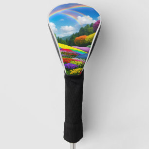 Rainbow Hills and Flowers Two Golf Head Cover
