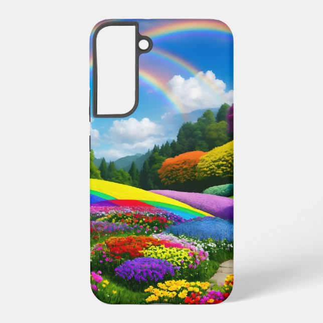 Rainbow Hills and Flowers Two Samsung Galaxy S22+ Case (Back)