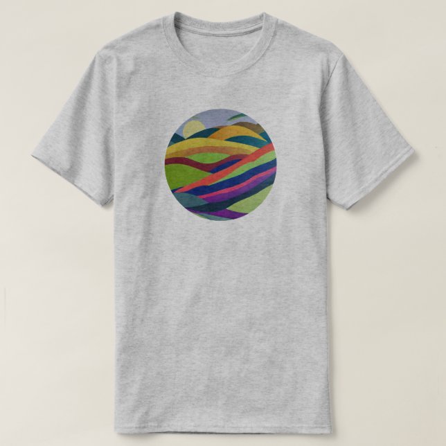 Rainbow Hills Landscape T-Shirt (Design Front)
