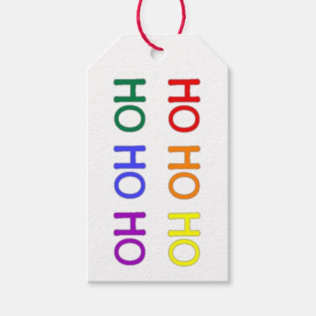 Rainbow Ho Ho Ho Gift Tag (Front)