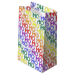 Rainbow Ho Ho Ho Pattern Gift Bag