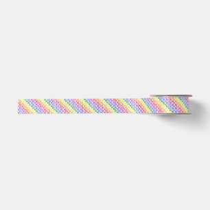Rainbow Ho Ho Ho Pattern Ribbon Satin Ribbon