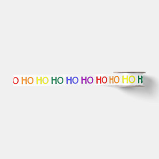 Rainbow Ho Ho Ho Ribbon Satin Ribbon