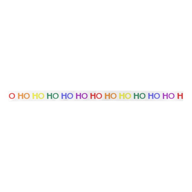 Rainbow Ho Ho Ho Ribbon Satin Ribbon (Front)