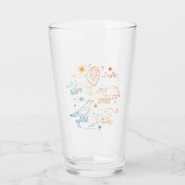 Rainbow HOGWARTS™ Houses Constellations Glass (Front)