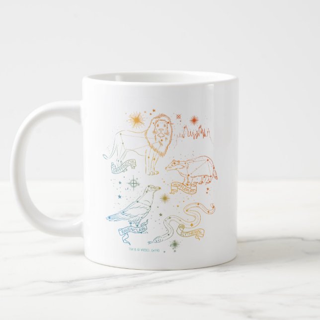 Rainbow HOGWARTS™ Houses Constellations Large Coffee Mug (Left)
