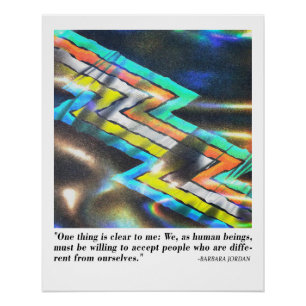 Rainbow Holographic Abstract Pride Chevron Poster