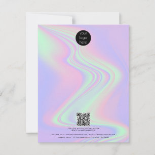 Rainbow Holographic Business Logo QR Code Card