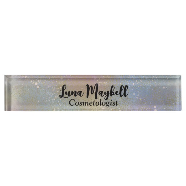 Rainbow Holographic Business  Nameplate (Front)