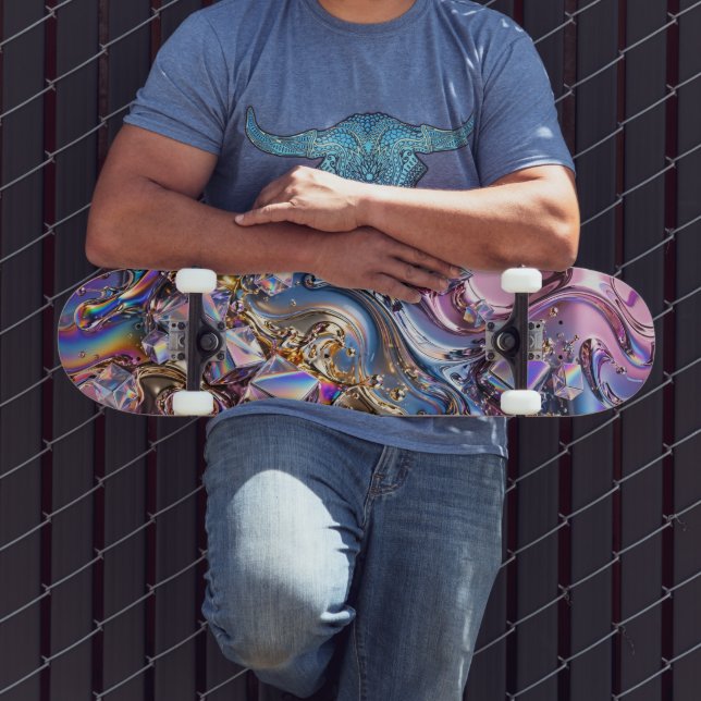 Rainbow Holographic Chrome Skateboard (Outdoor 3)