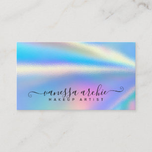 Rainbow Holographic Foil Beauty Service Business C Card