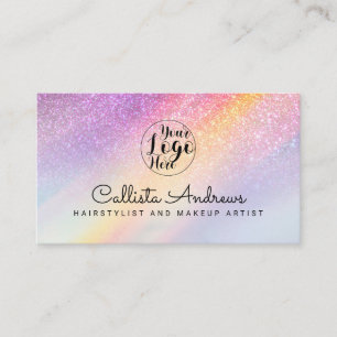 Rainbow Holographic Glitter Ombre Glitter Ombre Business Card