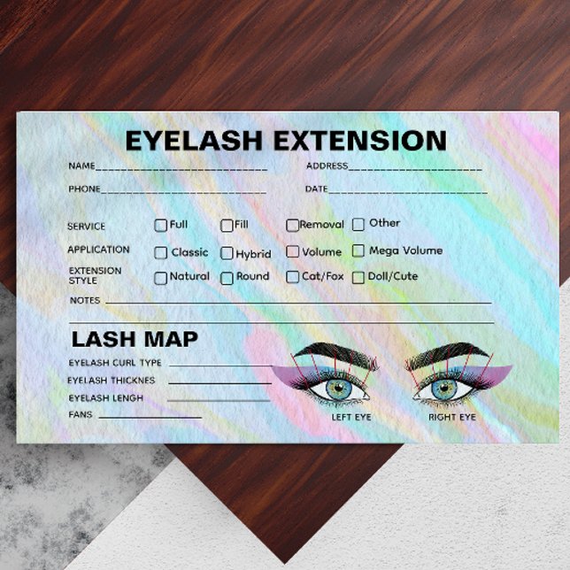 Rainbow Holographic Lash Record Extension Map (Rainbow Holographic Lash Record Extension Map)
